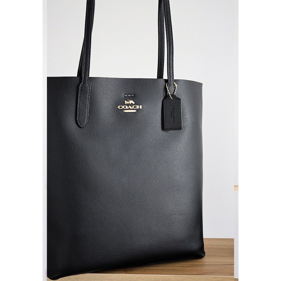 Coach Thea Leather Large Shoulder Tote Black - Picture 7 of 10